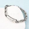 304 Stainless Steel Rope Chain Bracelets for Men Women BJEW-C124-03A-P-3