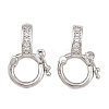 Brass Micro Pave Clear Cubic Zirconia Twister Clasp CU-CBA7BFE-05P-1