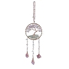 Tree of Life Natural Agate & Natural Crystal Chips Hanging Suncatchers RN-CBA387D-01G-1