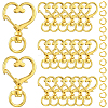 40Pcs Heart Zinc Alloy Swivel Lobster Clasps FIND-SP0001-20P-1