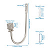 Zinc Alloy U Shape Hook Hangers Curtain SW-TAC0002-08D-10