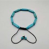 Rectangle Natural Howlite Dyed Braided Bead Bracelets VO3250-1-1