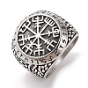 Viking 304 Stainless Steel Vegvisir Wide Finger Rings for Mens RJEW-U005-21A-03-1