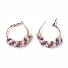 (Jewelry Parties Factory Sale)Pearl Beads Hoop Earrings EJEW-L218-11B-2