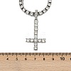 Alloy Full Crystal Rhinestone Christian Inverted Cross Pendant Necklaces NJEW-P333-01P-5