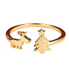 Christmas Theme Brass Cuff Rings for Women FS-WGC1742-01-5