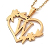 PVD Vacuum Plating 201 Stainless Steel Pendant Necklaces NJEW-R267-02W-G-4