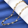 4MM Unisex 304 Stainless Steel Dapped Chain Necklaces NJEW-P356-09G-3