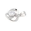 Pure Silver Cubic Zirconia Heart Charms STER-S008-02A-P-2