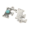 Synthetic Turquoise & Alloy Pendants PALLOY-H146-01AS-F-2