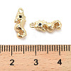 Brass Micro Pave Black Cubic Zirconia Charms KK-C054-25G-3