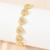 Brass Pave Cubic Zirconia Heart Tennis Bracelets for Women KK-CBA68DA-09G-02-2