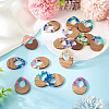 16Pcs 8 Colors Resin and Walnut Pendants FIND-TA0006-36C-6