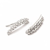 Brass Micro Pave Cubic Zirconia Stud Crawler Earrings EJEW-H091-32P-2