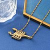 304 Stainless Steel Scorpion Pendant Necklaces for Men NJEW-Z054-01G-2