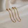 304 Stainless Steel Tassel Chain Stud Earrings for Women AQ2980-2