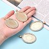 Oval Alloy Rhinestone Big Pendant Cabochon Settings ALRI-T356-01KCG-4