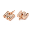 Brass Micro Pave Grade AAA Cubic Zirconia Charms ZIRC-P067-11RG-M-NR-3