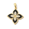 Rack Plating Brass Clear Cubic Zirconia Pendants X-KK-Z056-34G-02-1