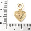 Brass Micro Pave Clear Cubic Zirconia European Dangle Charms KK-D502-14B-G-3