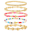 Vintage Bohemian Glass Tila Beaded Stretch Tile Bracelet Sets BU0757-1-2