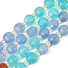Natural Agate(Dyed & Heated) & Dyed White Jade & Tiger Eye Beads Strands G-Z135-B09-2