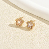 201 Stainless Steel Pave Cubic Zirconia Stud Earrings for Women HP9664-1-1