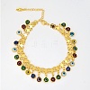 Fashionable Brass Colorful Evil Eye Tassel Anklets for Women NW2668-3