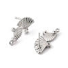 Brass Micro Pave Cubic Zirconia Stud Earring Findings KK-K371-44P-2