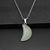 Moon Natural Green Aventurine Pendant Necklaces LS-AK5365-11-1