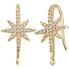 10Pcs Rack Plating Brass Pave Cubic Zirconia Earring Hooks KK-BBC0010-57-1