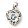 Brass Micro Pave Cubic Zirconia and Shell Pendants KK-K388-77P-02-1