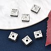 Brass Rhinestone Spacer Beads X-RSB072-04S-3