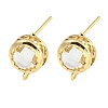 Bass Glass Stud Earring Findings KK-S387-01G-01-1