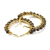 Natural Tiger Eye Beaded Hoop Earrings for Women EJEW-C003-03B-RS-2