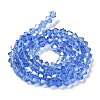 Transparent Electroplate Glass Beads Strands EGLA-A039-T4mm-B07-2