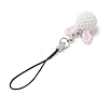 Rabbit Glass Seed Beads Charms Mobile Straps HJEW-MZ00120-4