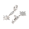 Star 304 Stainless Steel Dangle Earrings EJEW-L283-077P-2