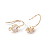 Rack Plating Brass with Clear Cubic Zirconia Earring Hooks KK-G433-21G-2