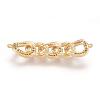 Brass Micro Pave Cubic Zirconia Links ZIRC-E124-25G-2