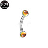 G23 Titanium Enamel Curved Barbell Eyebrow Rings WGC39D0-10-1