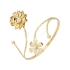 Lotus Alloy Arm Cuff Bangles for Girl Women LS-AJEW-A063-01D-G-4