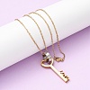304 Stainless Steel Love Key Pendant Necklaces for Women NJEW-B149-03GP-1
