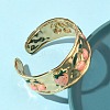 304 Stainless Steel Enamel Cuff Bangles for Women BJEW-B159-02G-3