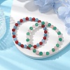 2Pcs 2 Styles 6.5mm Natural Green Aventurine & Dyed White Jade & Quartz & Carnelian Round Beaded Stretch Bracelet Sets BJEW-JB10802-2