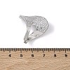 Brass Micro Pave Clear Cubic Zirconia Cuff Open Rings for Women RJEW-L343-15P-5