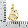 Rack Plating Brass Micro Pave Clear Cubic Zirconia Pendants ZIRC-L100-156G-01-3