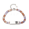 304 Stainless Steel Glass Link Chain Bracelets BJEW-G753-03P-03-4