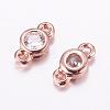 Brass Micro Pave Cubic Zirconia Links KK-F714-09-3