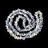 Electroplate Transparent Glass Beads Strands EGLA-Q133-01A-14-2